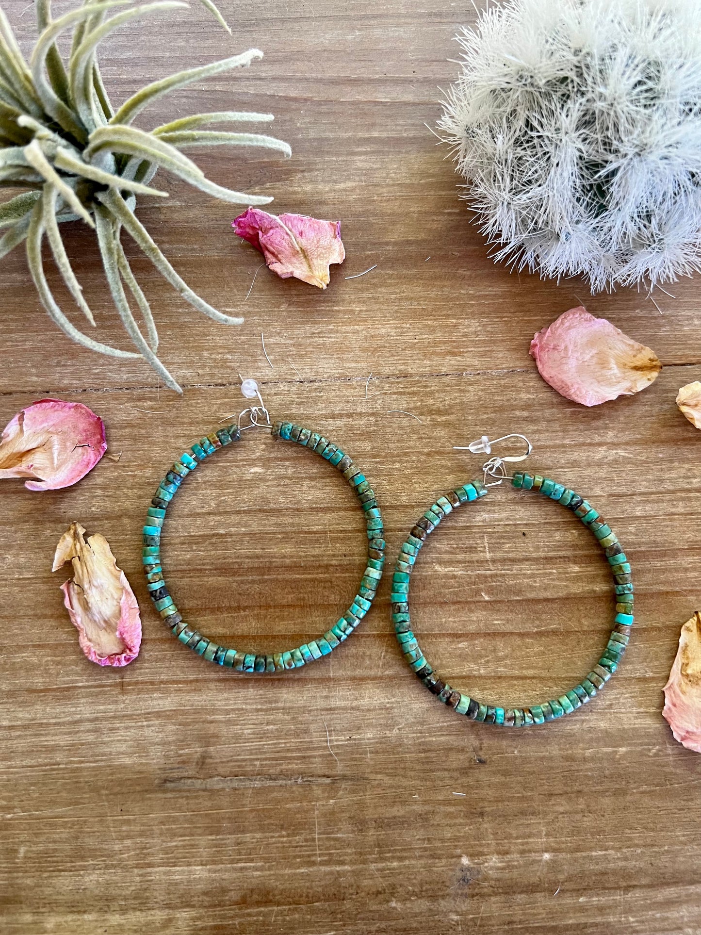 Real turquoise hoops