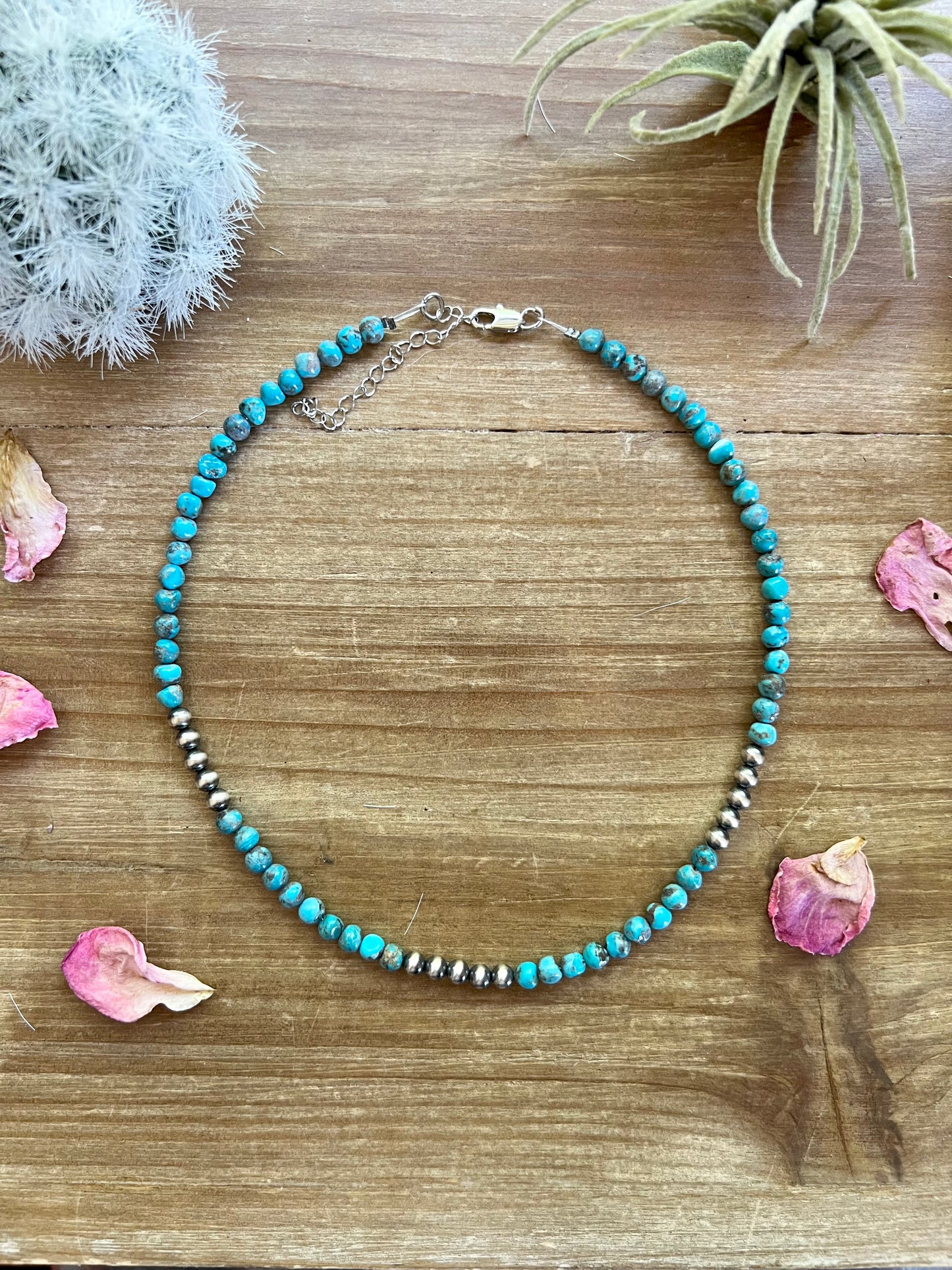 5 mm Navajo and turquoise nugget choker