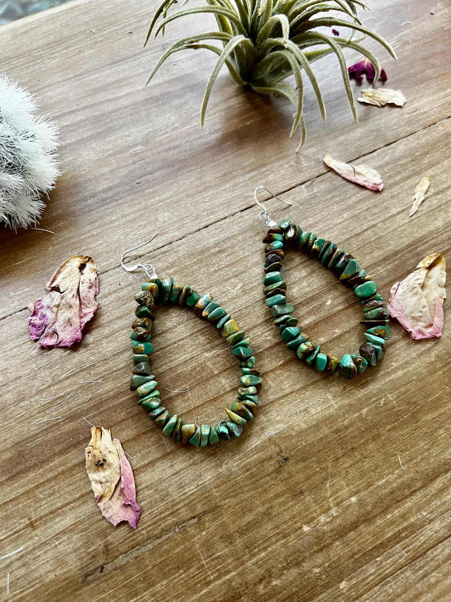 Green turquoise tesrdrop earrings