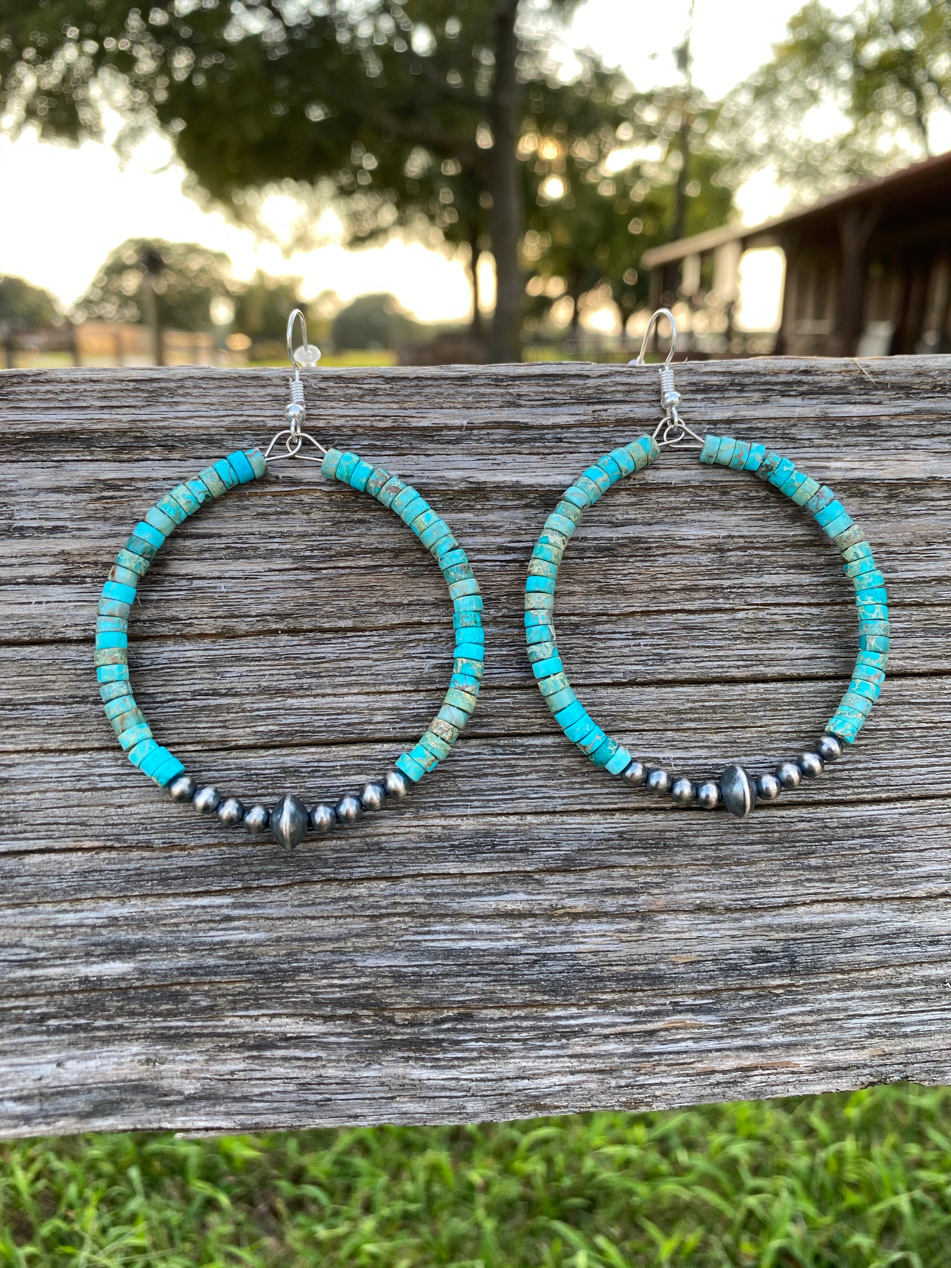 Native american turquoise hoop on sale earrings