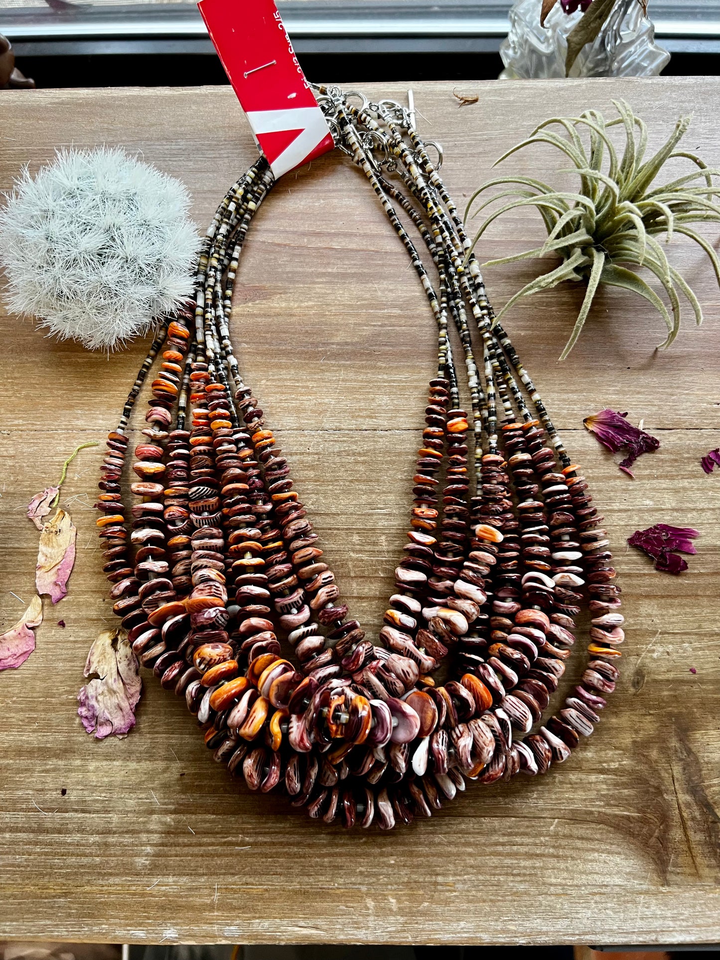 Polish purple spiny oyster necklace
