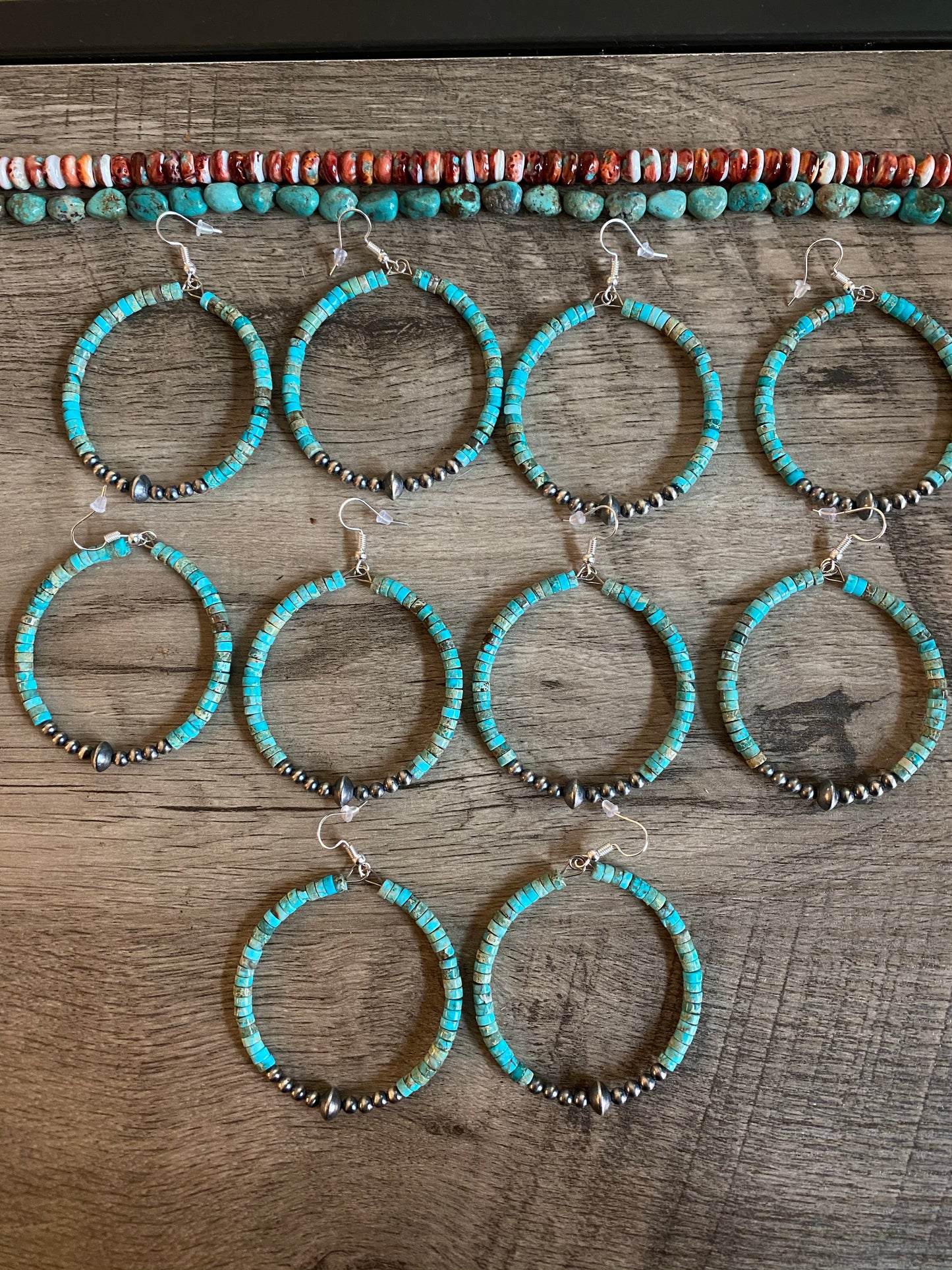 Hoop Earrings with real Navajo Pearl