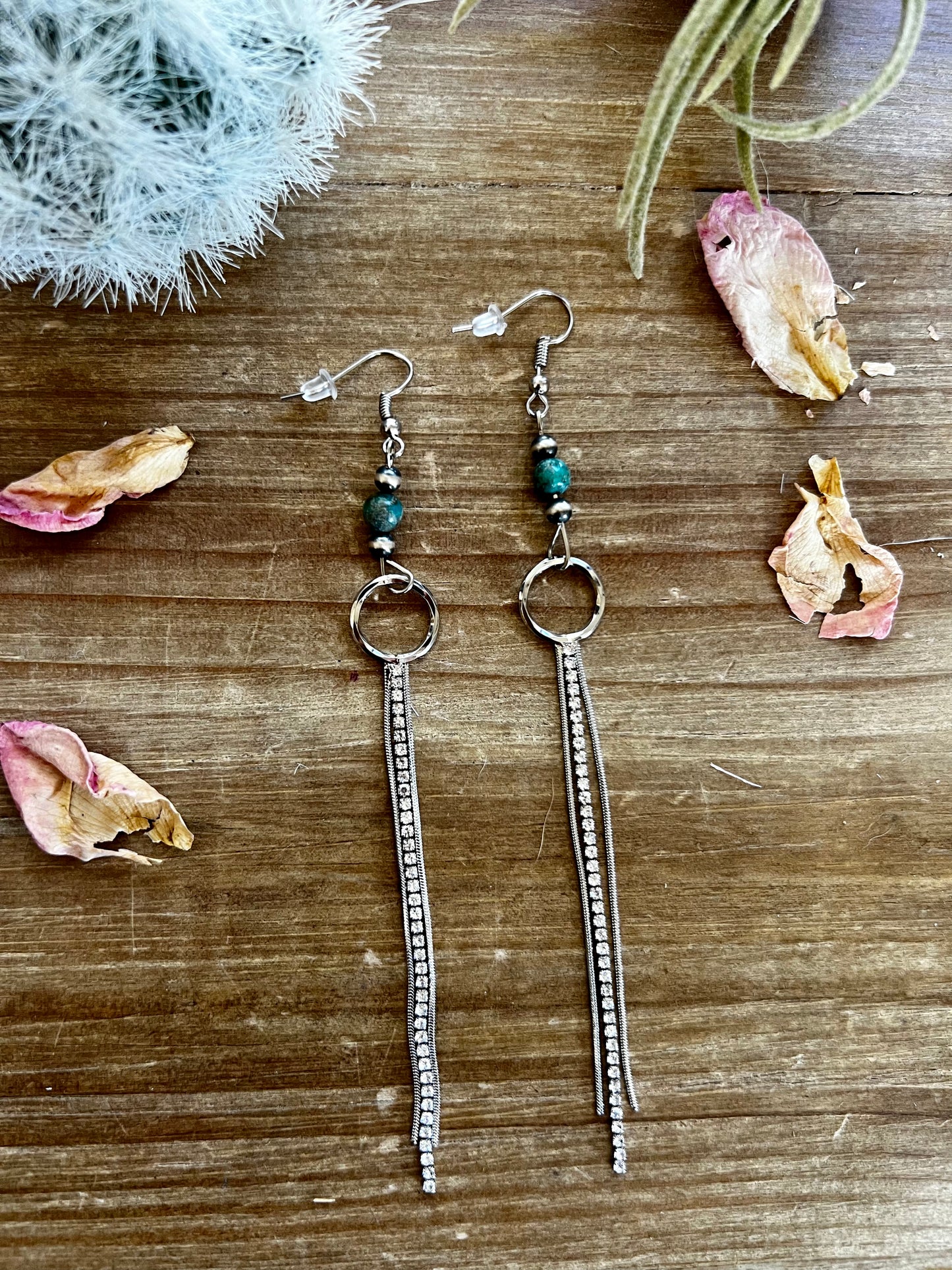 Chic dangle earrings with Navajo and turquoise