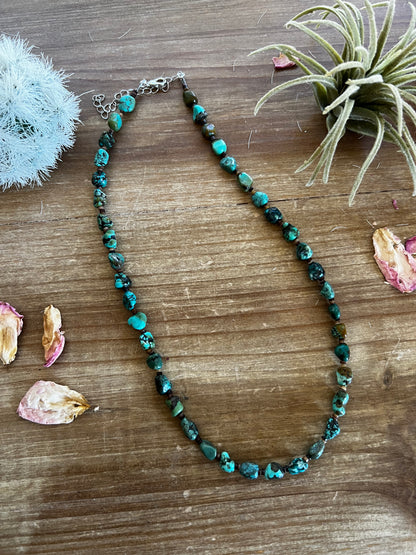 18 inch turquoise nuggets necklace