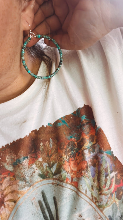 Real turquoise hoops