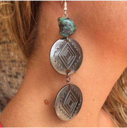 Conchos earrings and turquoise